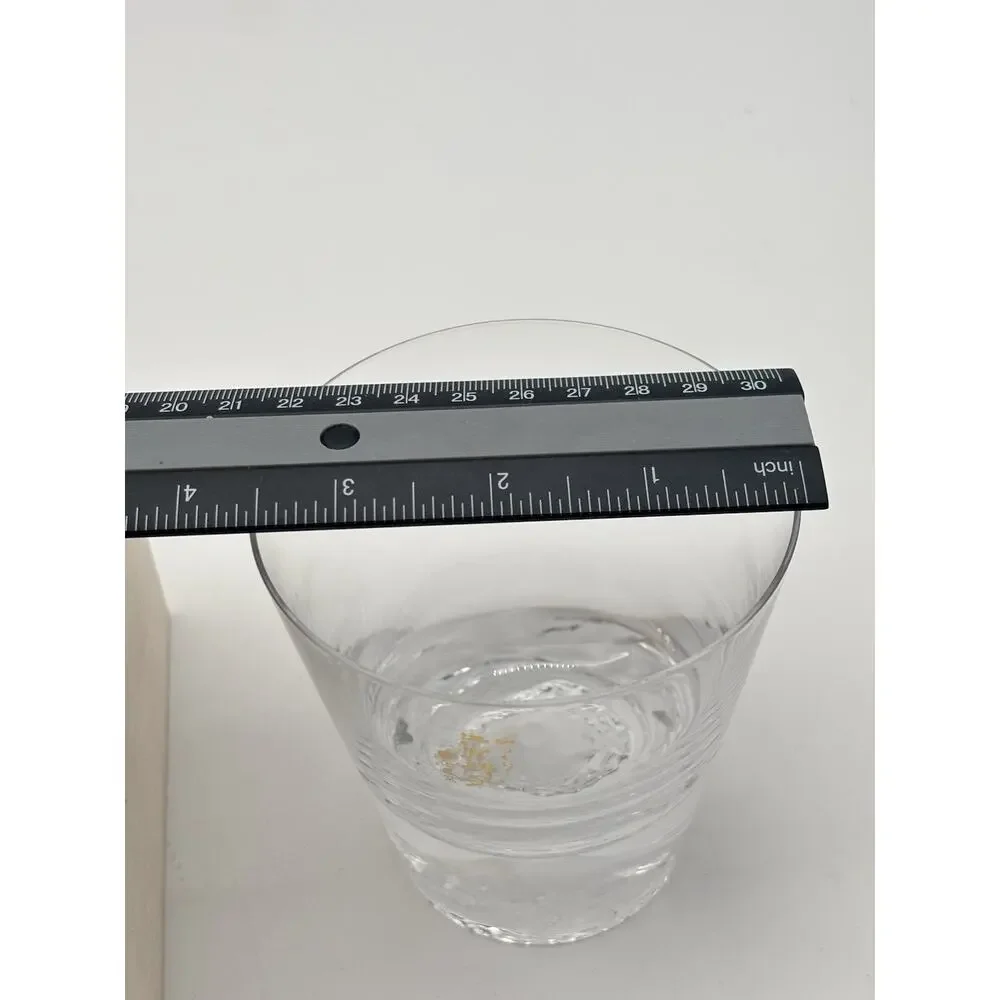 New Tajima Glass Sato Mount Fuji Rocks Glass with Wooden Box Tokyo Japan